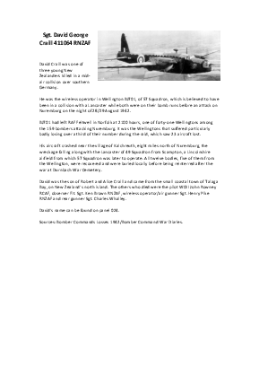 A preview of a PDF biography for Craill, David George